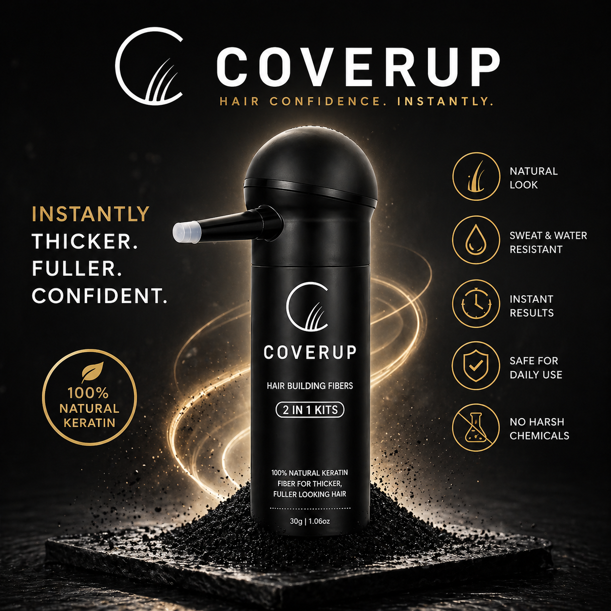 CoverUp Hair Fibers – Fuller Hair in Seconds