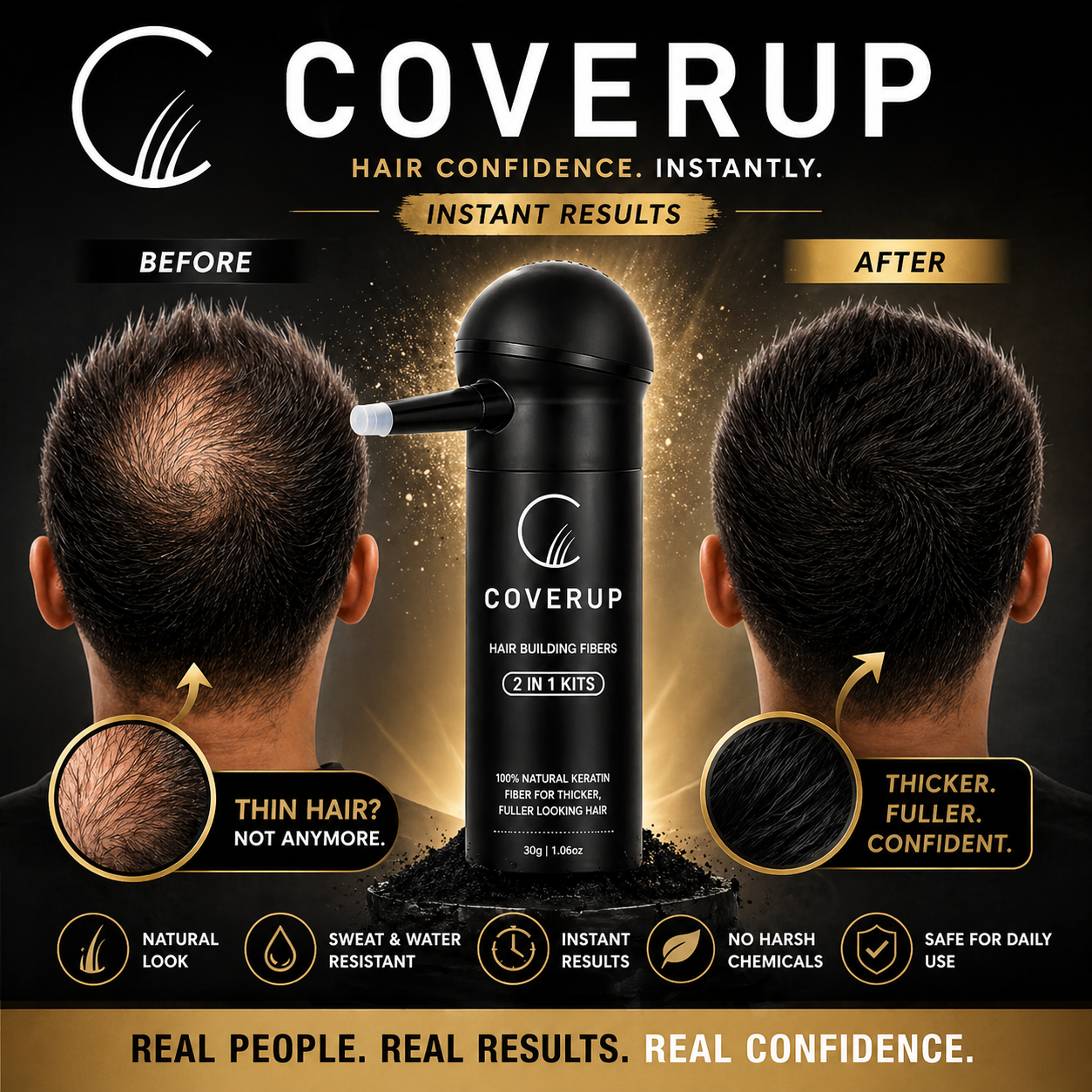 CoverUp Hair Fibers – Fuller Hair in Seconds